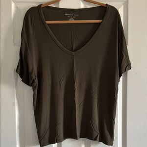 American Eagle Outfitters Women's Olive Top